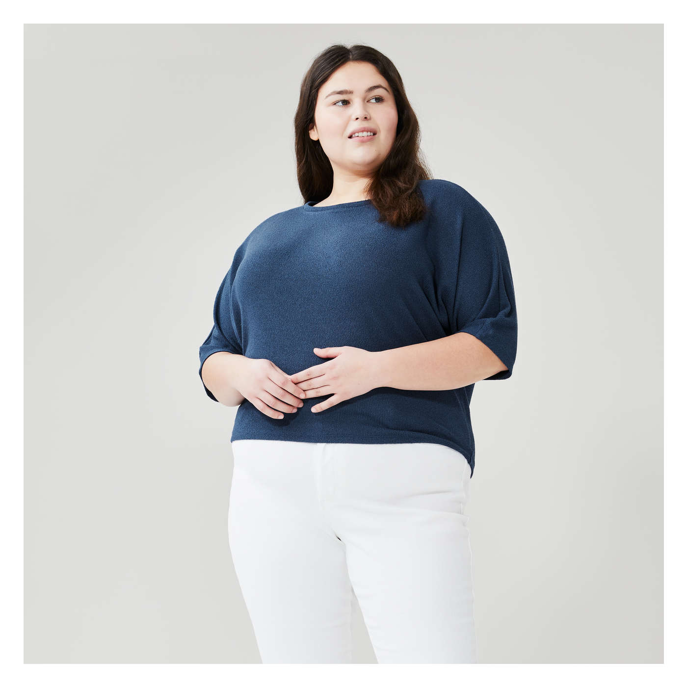 Women+ Dolman Sleeve Top in Dark Navy from Joe Fresh